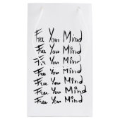 VRIJ JE GEDACHT! Motivatie kalligrafie Klein Cadeauzakje (Achterkant)