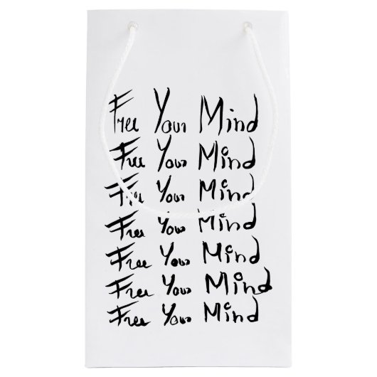 VRIJ JE GEDACHT! Motivatie kalligrafie Klein Cadeauzakje (Achterkant)