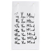 VRIJ JE GEDACHT! Motivatie kalligrafie Klein Cadeauzakje (Voorkant)