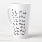 VRIJ JE GEDACHT! Motivatie kalligrafie Latte Mok (Linkerhoek)