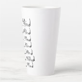 VRIJ JE GEDACHT! Motivatie kalligrafie Latte Mok (Voorkant)