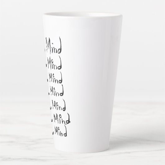 VRIJ JE GEDACHT! Motivatie kalligrafie Latte Mok (Voorkant)