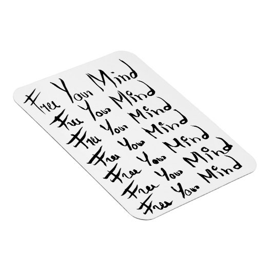 VRIJ JE GEDACHT! Motivatie kalligrafie Magneet (Rechterzijde)