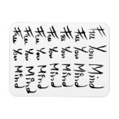 VRIJ JE GEDACHT! Motivatie kalligrafie Magneet (Horizontaal)