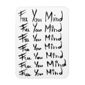 VRIJ JE GEDACHT! Motivatie kalligrafie Magneet (Verticaal)