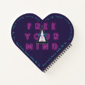 Vrij Je Geest Vrij Geestelijk Flamingo Hartvormig Notitieboek (Achterkant)