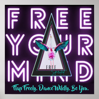 Vrij je geest Vrij pittig Flamingo Inspo Poster