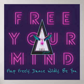 Vrij je geest Vrij pittig Flamingo Inspo Poster
