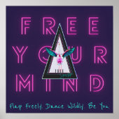 Vrij je geest Vrij pittig Flamingo Inspo Poster (Voorkant)