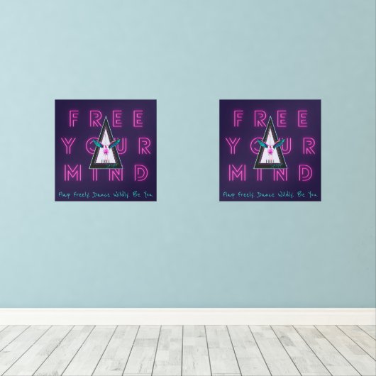 Vrij je geest Vrij pittig Flamingo Inspo Poster Muurkunst Sets (Houten vloer)