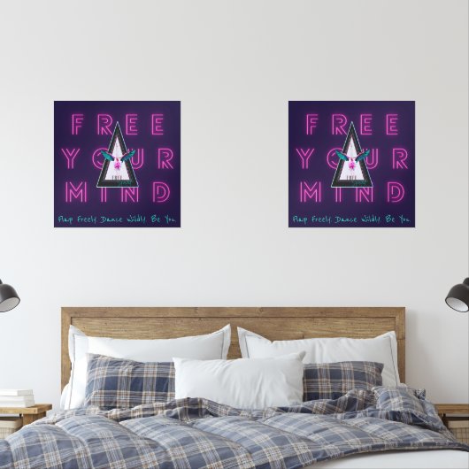 Vrij je geest Vrij pittig Flamingo Inspo Poster Muurkunst Sets (Slaapkamer)