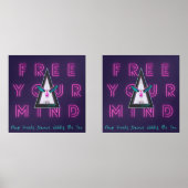 Vrij je geest Vrij pittig Flamingo Inspo Poster Muurkunst Sets (Voorkant)