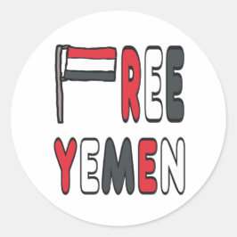 Vrij Jemen Ronde Sticker