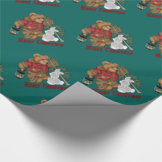 Vrij kerstcadeaupapier met Beer Cadeaupapier (Hoek)