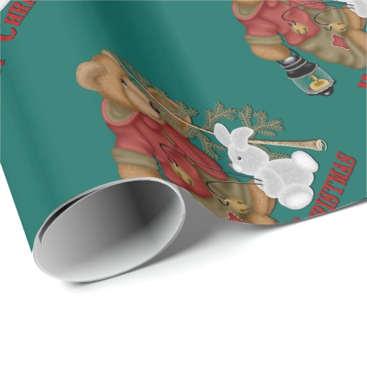 Vrij kerstcadeaupapier met Beer Cadeaupapier (Rol Hoek)
