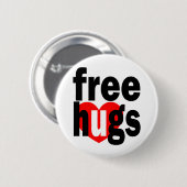 vrij knuffelhart ronde button 5,7 cm (Voorkant /achterkant)