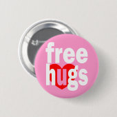 vrij knuffelhart ronde button 5,7 cm (Voorkant /achterkant)