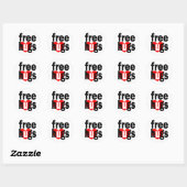 vrij knuffelhart ronde sticker (Vel)