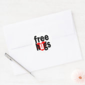 vrij knuffelhart ronde sticker (Envelop)