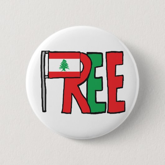 Vrij Libanon Ronde Button 5,7 Cm (Voorkant)