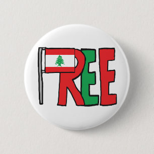 Vrij Libanon Ronde Button 5,7 Cm