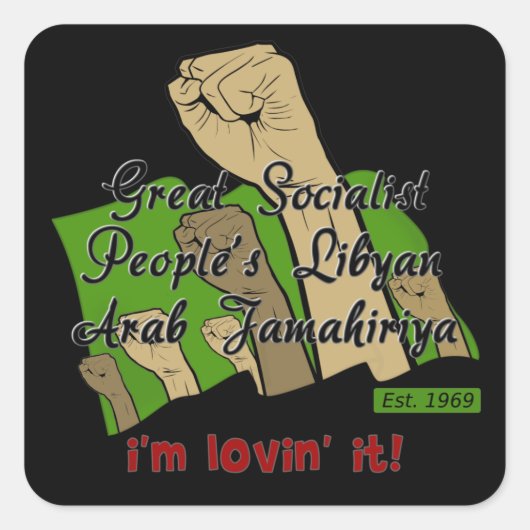 Vrij Libië Vierkante Sticker (Voorkant)