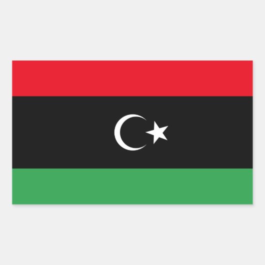 Vrij Libië vlag Rechthoekige Sticker (Voorkant)