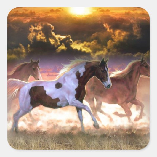 Vrij lopen vierkante sticker (Voorkant)