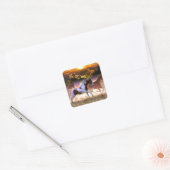 Vrij lopen vierkante sticker (Envelop)