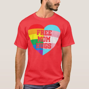 Vrij mam Hugs Gay Pride Transgender Rainbow Flag T-shirt