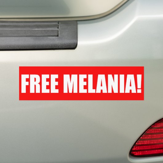 "VRIJ MELANIË!" BUMPERSTICKER (Op auto)