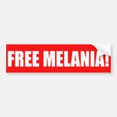 "VRIJ MELANIË!" BUMPERSTICKER (Voorkant)