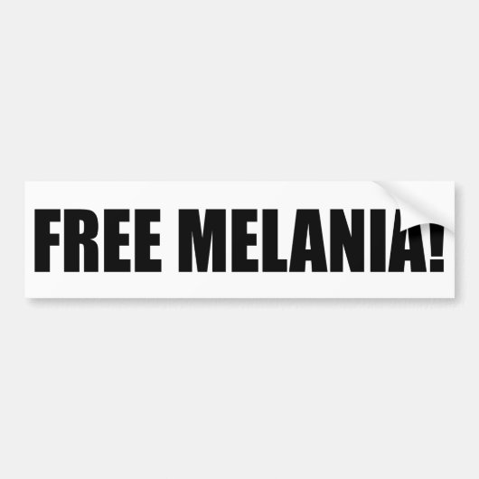 "VRIJ MELANIË!" BUMPERSTICKER (Voorkant)