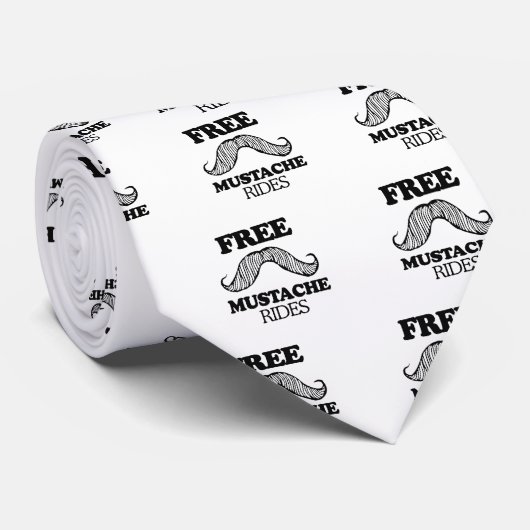VRIJ MUSTACHE RIDES T-shirt Stropdas (Opgerold)