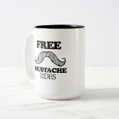 VRIJ MUSTACHE RIDES T-shirt Tweekleurige Koffiemok (Voorkant links)