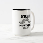 VRIJ MUSTACHE RIDES T-shirt Tweekleurige Koffiemok (Voorkant rechts)