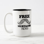 VRIJ MUSTACHE RIDES T-shirt Tweekleurige Koffiemok (Links)