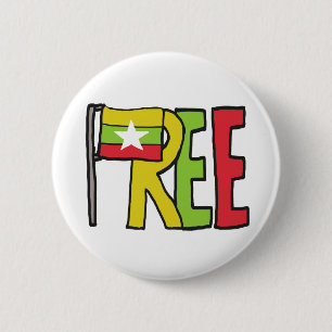 Vrij Myanmar Ronde Button 5,7 Cm