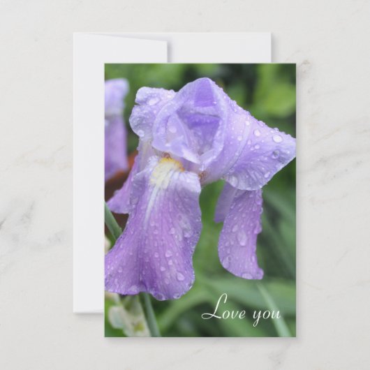 Vrij natte iris. notitiekaartje (Voorkant)