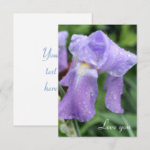 Vrij natte iris. notitiekaartje (Voorkant / Achterkant)