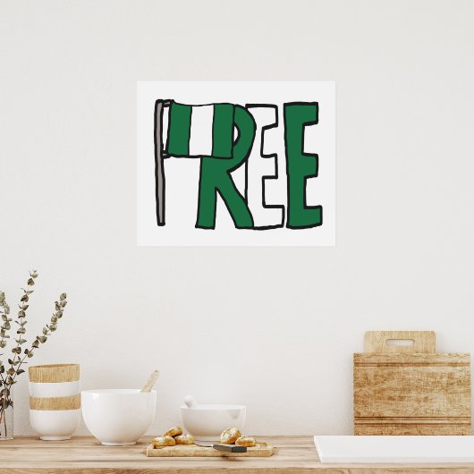 Vrij Nigeria Poster (Keuken)