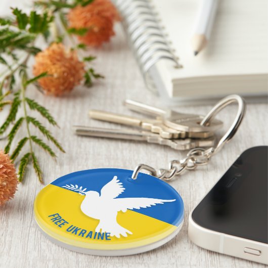 Vrij Oekraïne Acrylische Sleutelhanger (Voorkant Rechts)
