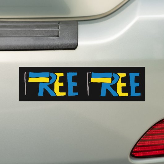 Vrij Oekraïne Bumpersticker (Op auto)