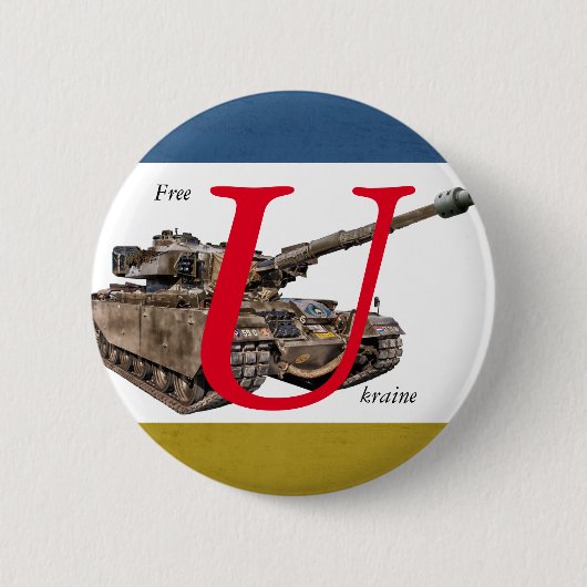 Vrij Oekraïne Ronde Button 5,7 Cm (Voorkant)