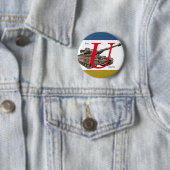 Vrij Oekraïne Ronde Button 5,7 Cm (In situ)
