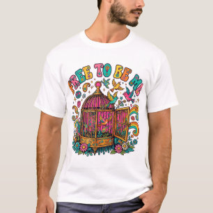 Vrij om mezelf te zijn hippie t-shirt