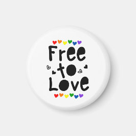 Vrij om Regenboog Pride Harten LGBTQ te Liefhebben Magneet
