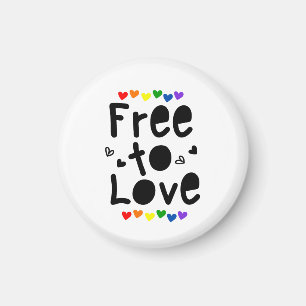 Vrij om Regenboog Pride Harten LGBTQ te Liefhebben Magneet