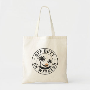 Vrij op het weekend Tropisch relaxatie embleem Tote Bag