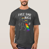 Vrij pa Hugs LGBT Pride Dad Dinosaur Rex Gifts T-shirt (Voorkant)